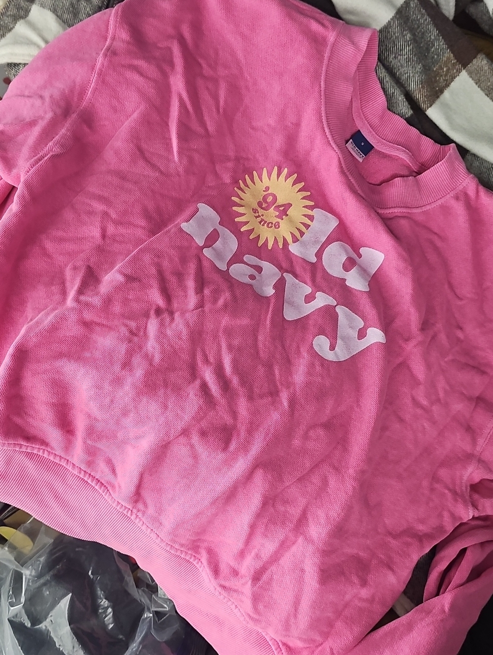 Old Navy Bright Pink Sun Graphic Sweatshirt